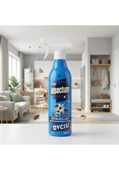 Insectum Kullanıma Hazır Haşere İlacı Sprey 500 Ml - Kene, Pire, Bit, Akrep Ve Hamam Böceği İçin Kalıcı Koruma Yeni Üretim