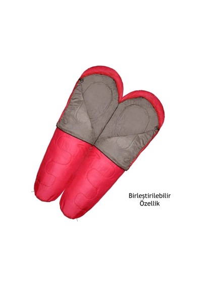 Alfa Pro Uyku Tulumu 0 Derece Kırmızı & Ultralight Comfort Katlanır Mat Haki Kamp Seti Kırmızı
