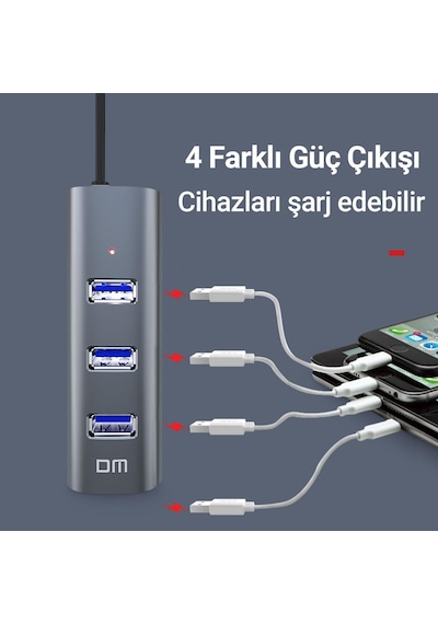 Dm Chb010 Type C To Usb 3 0 4 Portlu Alüminyum Hub Çoklayıcı