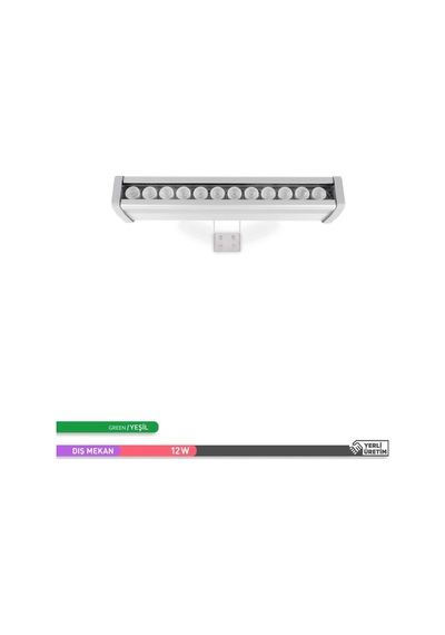 ACK LED Wallwasher Yeşil Işık 12W 338mm Yeşil