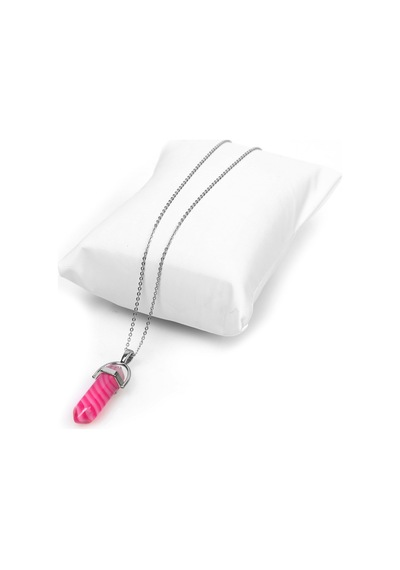 Mystic Energy Doğal Taş Pembe Akik Ister Kolye Ister Anahtarlık Bronz