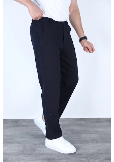 Myrab Denim Yazlık Rahat Kalıp Keten Pantolon Lacivert
