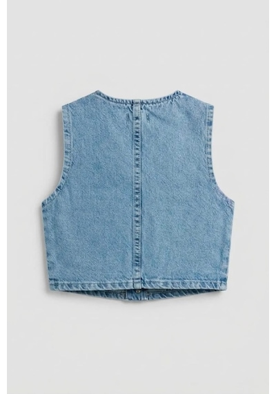 La Ciel Paris Çocuk Denim Yelek Mavi Kot Mavisi