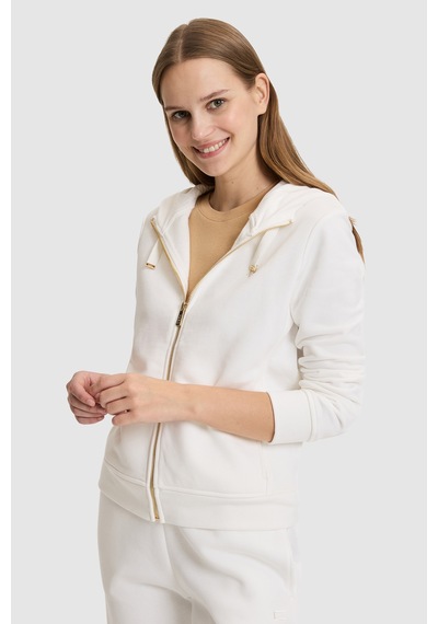 U.S. Polo Assn. Kadın Krem Basic Sweatshirt 50326801-vr256 İnci