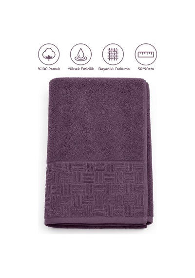 El Yüz Havlusu 50x90 Cm Kısmi Kadife Terra Collection Mürdüm