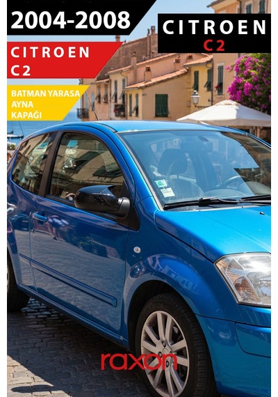 Citroën C2 2004 2008 Batman & Yarasa Ayna Kapağı Parlak Piano Black Sport