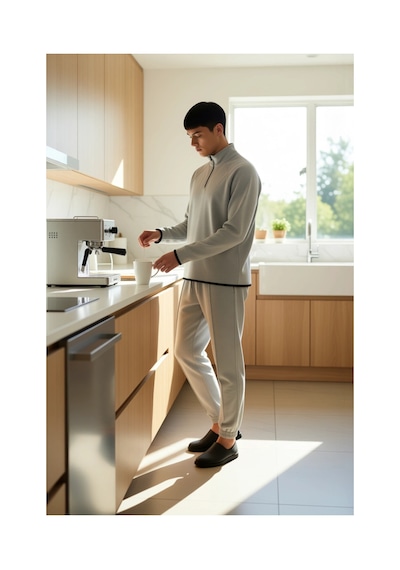Ersefa Kadin Ottoman Dokulu Fermuarli Sweatshirt Ve Pantolon Ev Giyim Ta gri