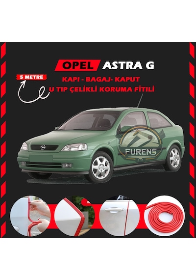 Opel Astra G Oto Araç Kapı Koruma Fitili 5 Metre Parlak Kırmızı Renk