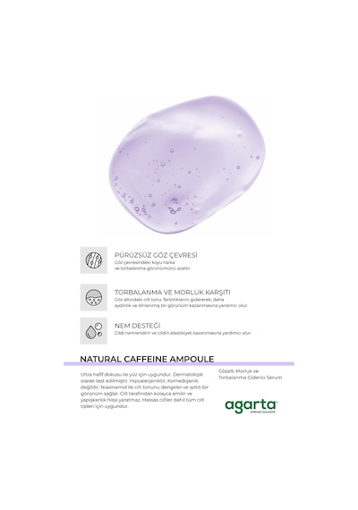 Agarta Natural Ampoule Gözaltı Morluk Ve Torbalama Giderici Serum 50 ML Agarta Natural Ampoule Gözaltı Morluk Ve Torbalama Giderici Serum 50 ML