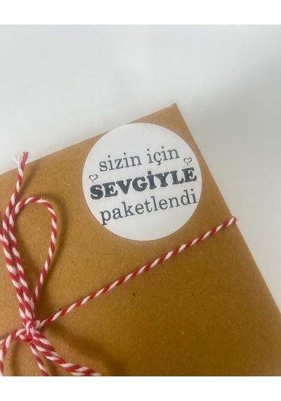 Sizin Için Sevgiyle Paketlendi 5 Cm Yapışkanlı Sticker Etiket