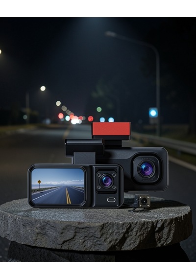 Üç Kameralı Dash Cam 170 Geniş Açılı Full Hd Xuczzzdvr1araçkamerası