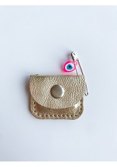Bebek Cevşen Dualı Kolye Muska Hakiki Deri El Yapımı Gümüş Altın
