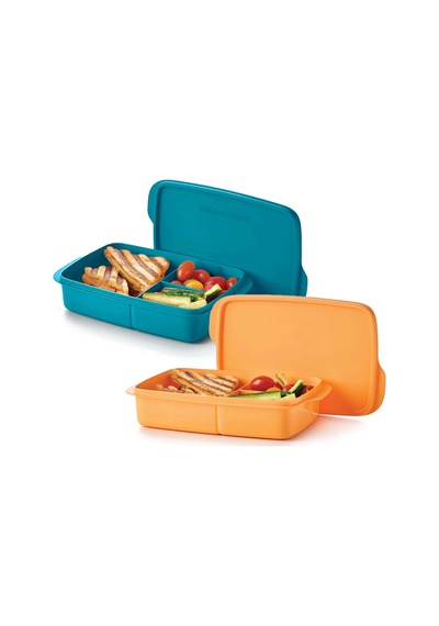 Tupperware Bölmeli Beslenme Kutusu 1l 2 Li Set Renkli