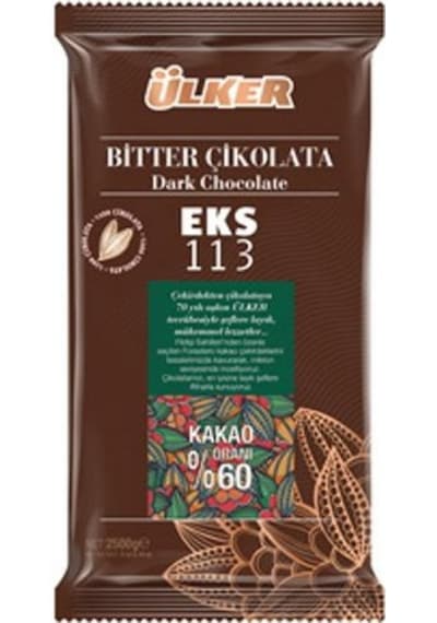 Ülker Bitter Kuvertür Çikolata %60 Eks 113 2,5 Kg