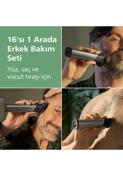 Philips 9000 Serisi Erkek Bakım Seti, 16'sı 1 Arada, Yüz Saç Ve V
