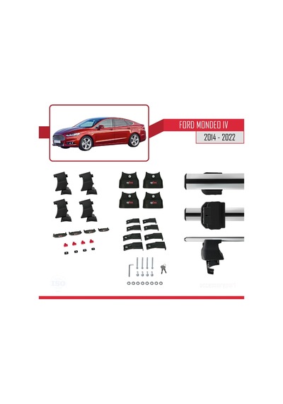 Ford Mondeo Iv 2014-2022 Arası İle Uyumlu Ace-4 Ara Atkı Tavan Barı Gri