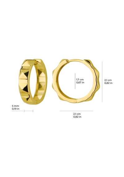 Goldkupe 14 Ayar Altın Piramit Halka Küpe 4,95 Gr-6432