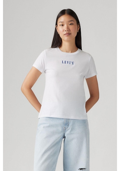 Lse The Perfect Tee Serif Emb Bright Wh Beyaz T-shirt A2086-0378-4693 Beyaz