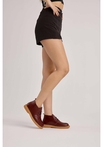 Bağcıklı Bilek Boy Klasik Termo Taban Bot - Bordo - 38 Bordo