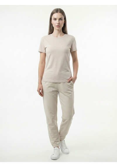 Slim Fit Kadın Tshirt K.kol Bej