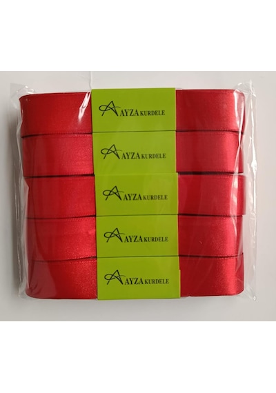 Ayza Kurdele - Kırmızı Saten Kurdele 4 Cm 5x10 Metre 1 Paket Standart