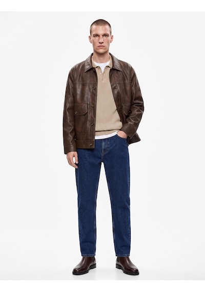 Koton Normal Bel Cepli Pamuklu Vintage Straight Fit Jean Pantolon Orta İndigo 7wam40148nd