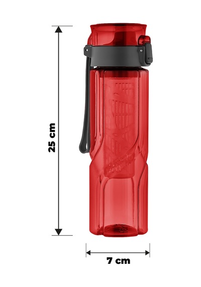 800 Ml Detoks Su Matarası Suluk Pipetli , Bpa Sız, Kilitli Ve Sızdırmaz Kapak - Kırmızı Kırmızı