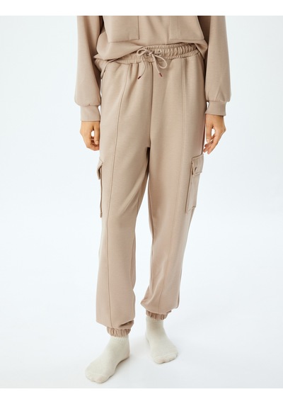 Koton Jogger Pijama Altı Kargo Cepli Örme Bej 5wlk40193mk Ekru
