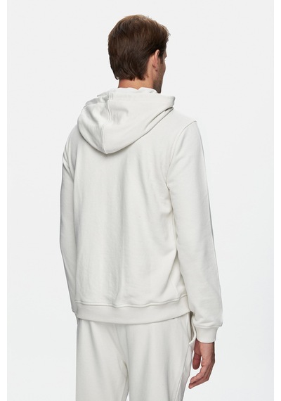 Ucla Nevada Bej Kapüşonlu Baskılı Standard Fit Erkek Sweatshirt Bej