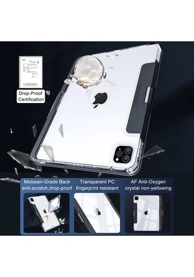 Apple Uyumlu iPad, Pro 11 4. Nesil 3. Nesil Kılıf Kablosuz Dönebilen Klavyeli Kılıf Keyboard Kılıf