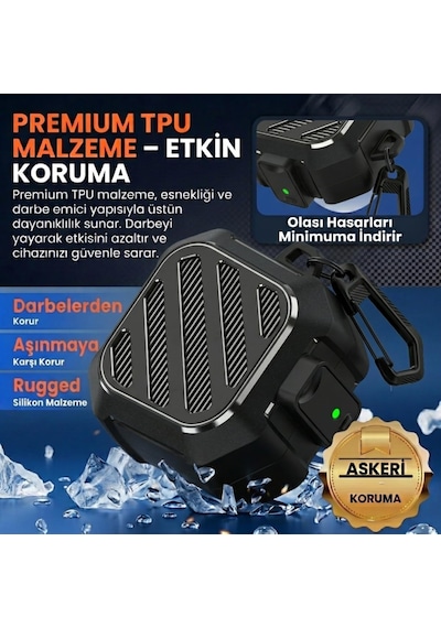 Hexa-shield Samsung Galaxy Buds4 Pro/buds 4 İçin Kılıf Güvenlik Kilit Tasarımlı Tam Koruma Sağlayan Galaxy Buds4 Kulaklık Kılıfı Karbon Fiber Görünümlü Samsung Buds 4 Pro Kılıfı Siyah