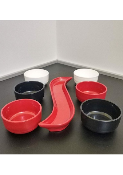 7 Parça Kahvaltı Seti Sosluk İftariyelik Çerezlik Kırılmaz Melamin Çap 7 Cm Diğer