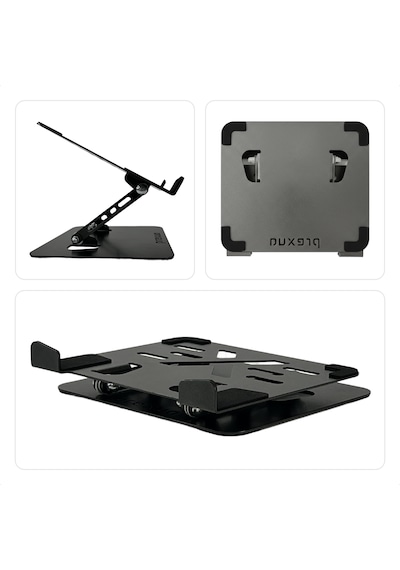 Prexua Flexer Ayarlanabilir Ergonomik Laptop Standı - Tablet Standı - Metal - Siyah - Flx2320bl