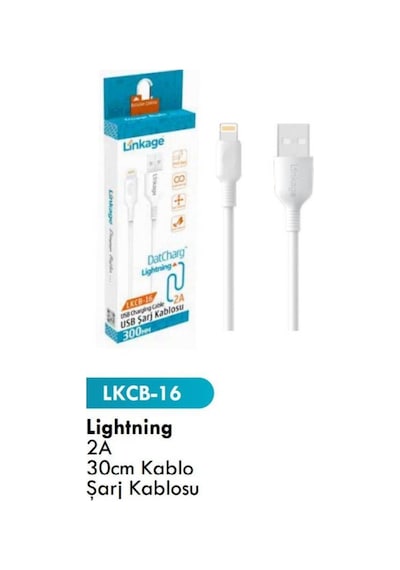 Lkcb-16 Lightning 2a 30cm Kablo Şarj Kablosu