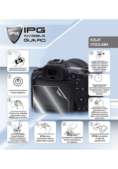 Canon Powershot V10 Vlog Camera İle Uyumlu Ipg Ekran Koruyucu 2 Adet