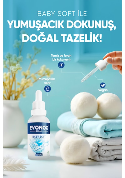 Clean Çamaşır Yün Kurutma Topu Esansı Baby Soft 30 Ml Tekli