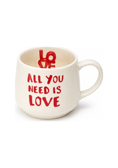 Love Yazılı Seramik Kupa Çok Renkli