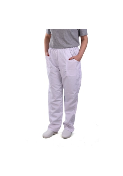 Eser - Alpaka Pantolon - Beli Lastikli - Beyaz