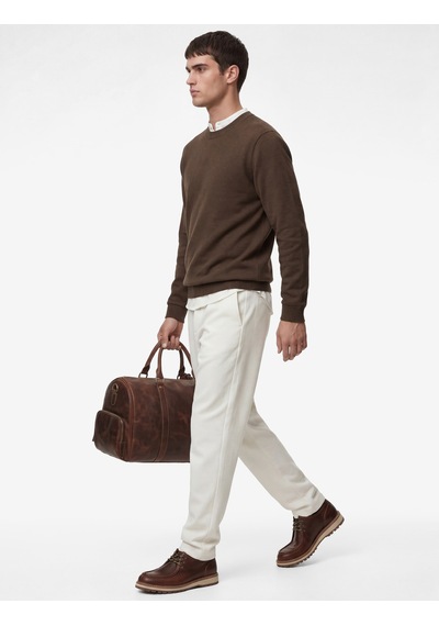 Koton Straight Fit Cepli Duble Paça Beli Bağcıklı Pantolon Beyaz 6sam40012hk