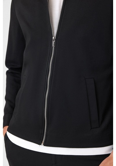 Back And Bond Siyah Regular Fit Fermuarlı Diagonel Mont Çok Renkli