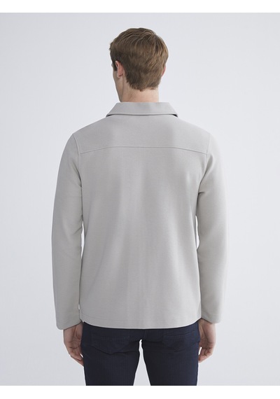 Lcwaıkıkı Classic Gri Standart Kalıp Polo Yaka Erkek Fermuarlı Sweatshirt