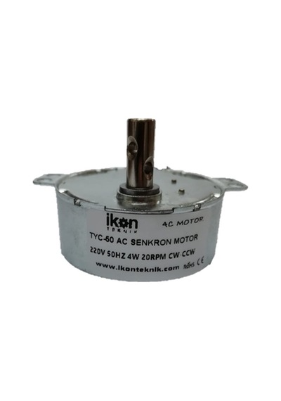 İKON TEKNİK AC SENKRON MOTOR TYC 50 4 Watt 20 RPM 220 Volt CW/CCW ÇİFT YÖNLÜ ŞÖMİNE ÇEVİRME MOTORU