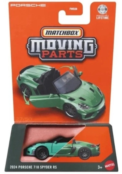 Matchbox Moving Parts 2024 Porsche 718 Spyder Rs Açılır Kapı Detaylı 1:64 Model Araba Yeşil