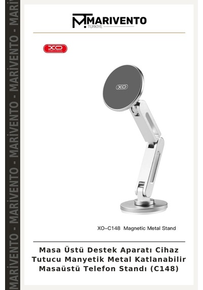Masa Üstü Destek Aparatı Cihaz Tutucu Manyetik Metal Katlanabilir Masaüstü Telefon Standı C148