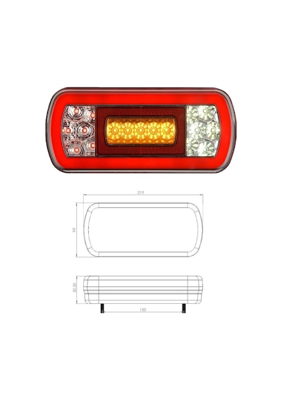 Neon Led Dikdörtgen Stop Lambası 24v 201706-24v
