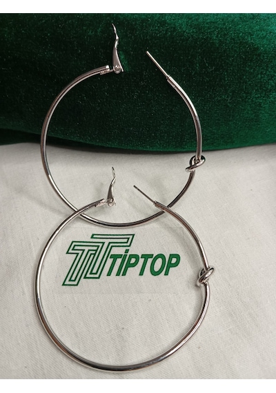 Tiptop/ Gümüş Renk Halka Küpe Gümüş