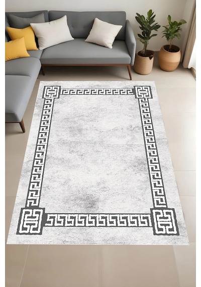 Rovigo Home Dijital Baskı Yıkanabilir Kaymaz Taban Salon Halısı Ve Yolluk Rvg0940-fnl175 Gri