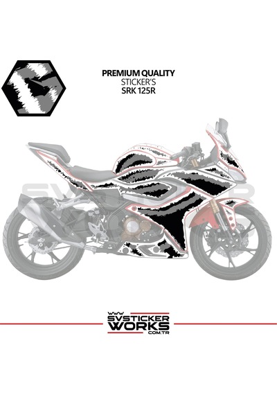 Rks Srk 125r - 250rs Kaplama Sticker Air Brush Motor Kaplama Modeli Hazır Kit Tüm Yıllar Uyumlu Gri