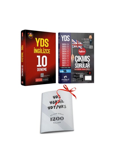 Yds İngilizce Pegem Akademi 10 Deneme Ve Modadil Son 10 Sınav Çıkmış Sorular Seti Hediyeli Set