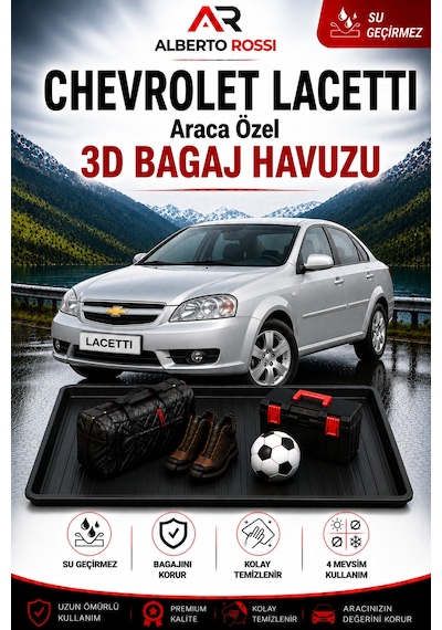 Chevrolet Lacetti Hb J200 2004 - 2011 Araca Özel 3d Bagaj Havuzu